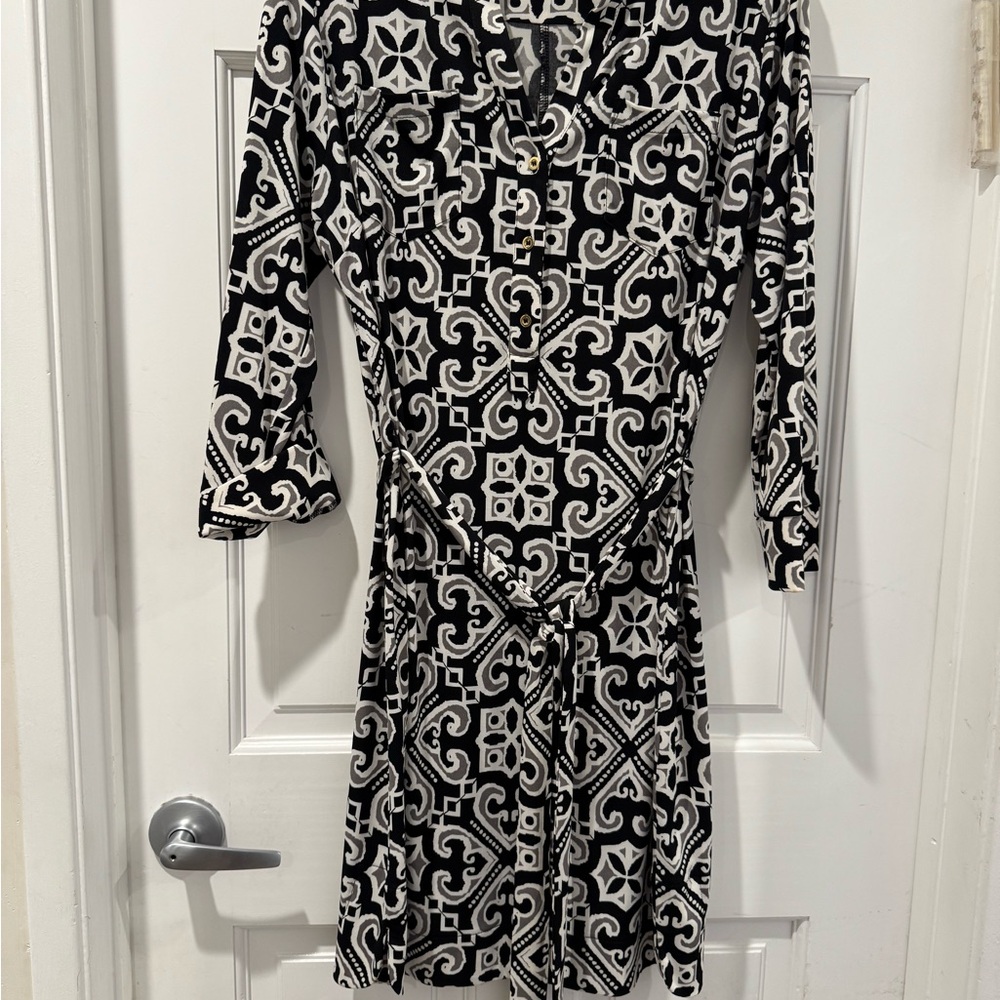 Black and White Patterned Dress